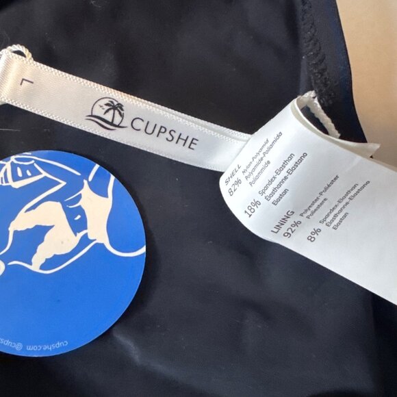 Cupshe Womens Black Lace-Up Bikini Set Swimwear S Nylon & Spandex - Picture 3 of 5